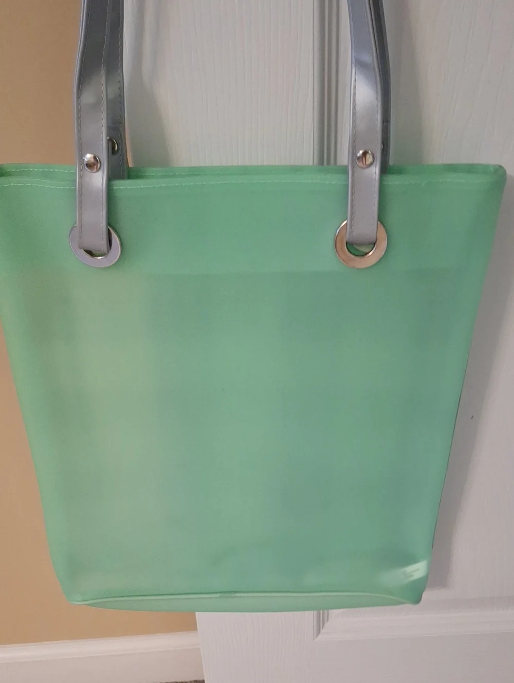 Avon Green & Silver Plaid Tote Bag